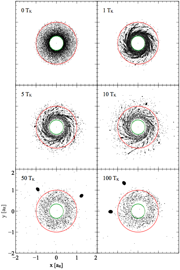 moon formation snapshots