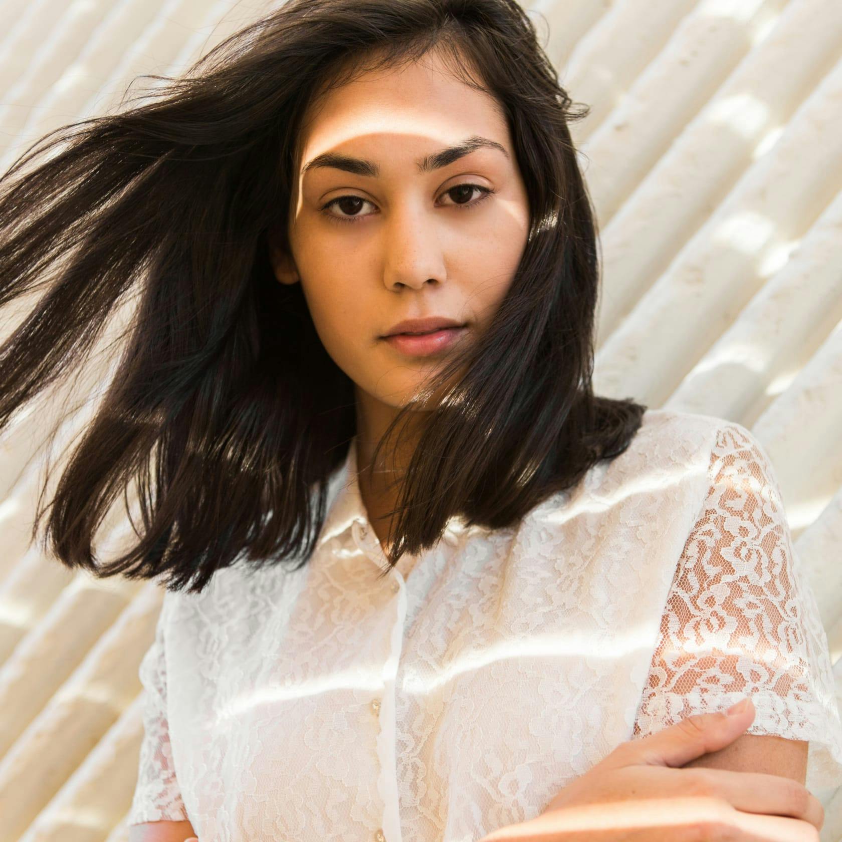 Pretty woman looking at camera