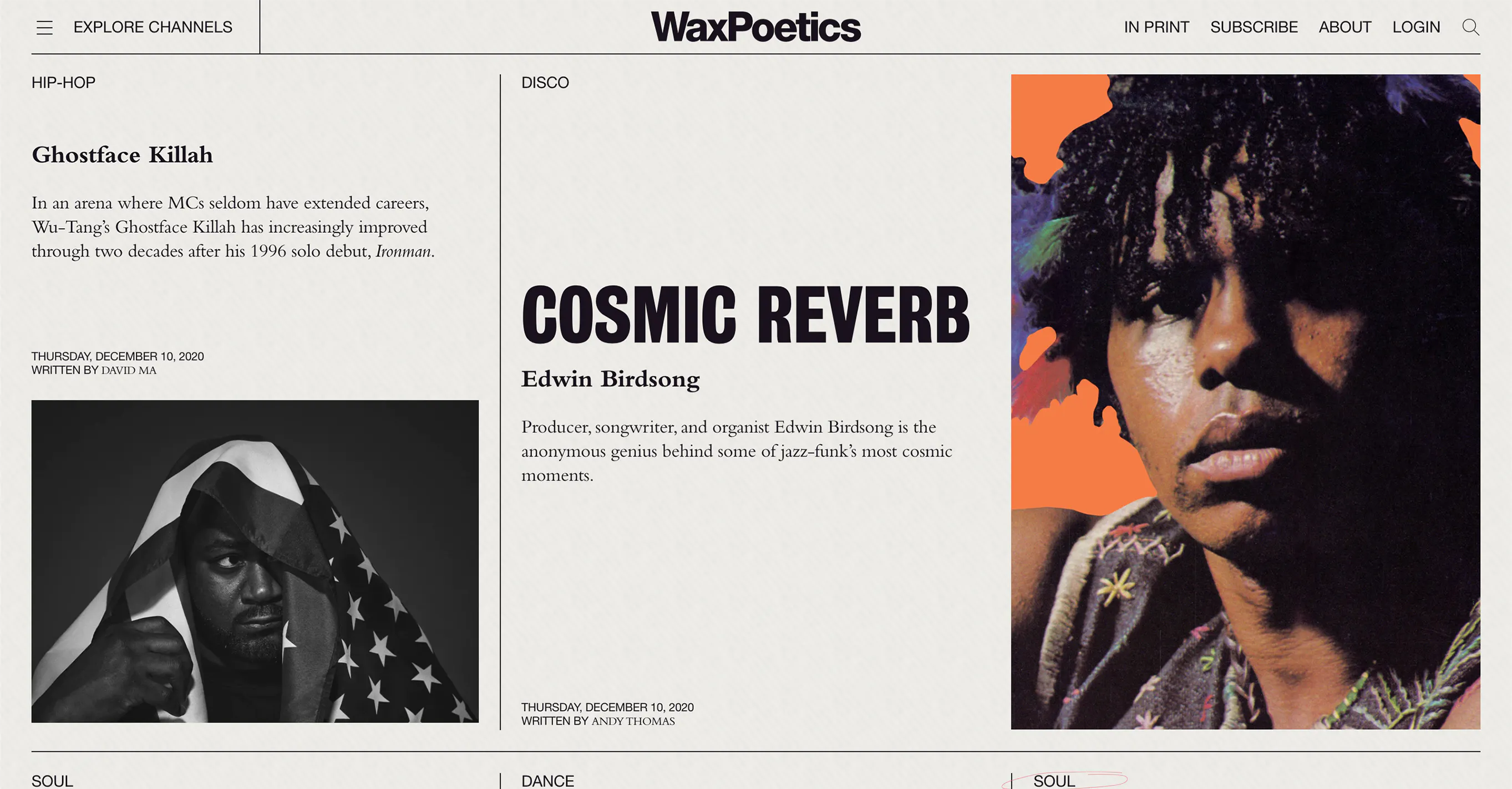 Wax Poetics (Work page) Page capture with text and images from Wax Poetics (Work page)
