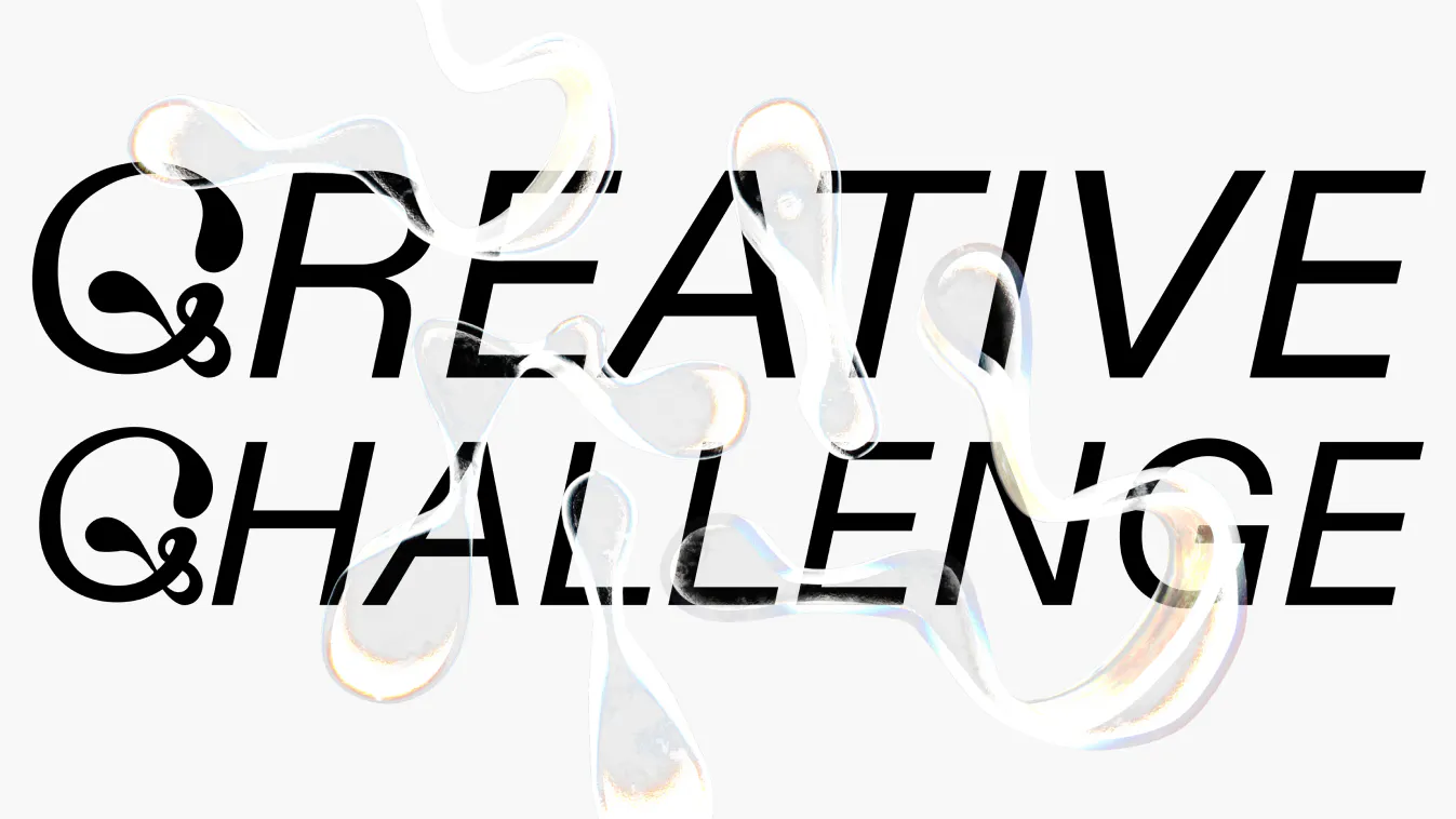 White background with black text saying creative challenge