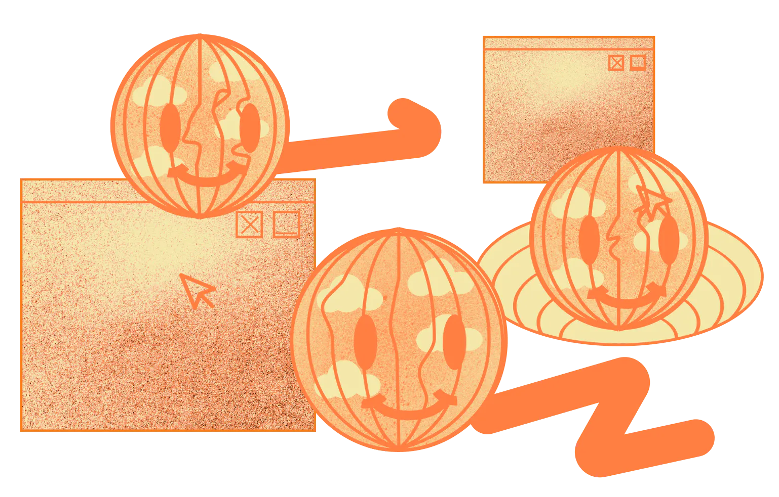 Introducing Sustainable Digital Design (Idea Page) Orange smily faces - Introducing Sustainable Digital Design (Idea Page)