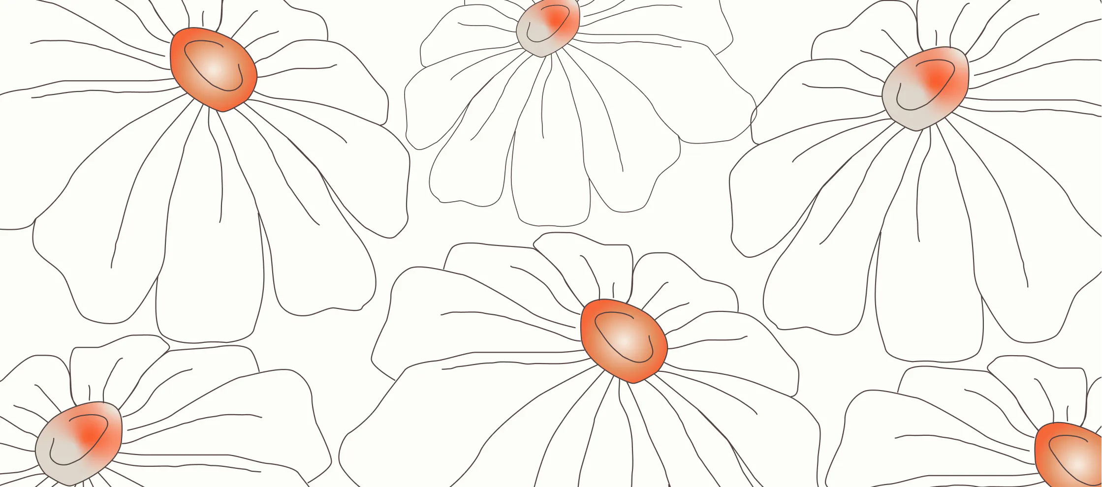 A Wave of Green Investment is Starting to Bloom Linear floral bunch with ombre orange center -A Wave of Green Investment is Starting to Bloom