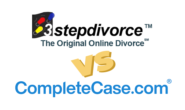 Logos of divorce service providers 3StepDivorce and CompleteCase.com