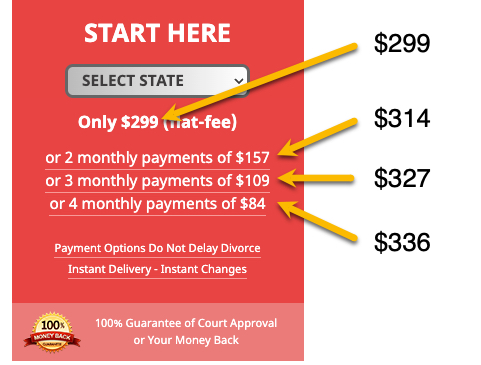 Pricing page with different prices for different payment durations