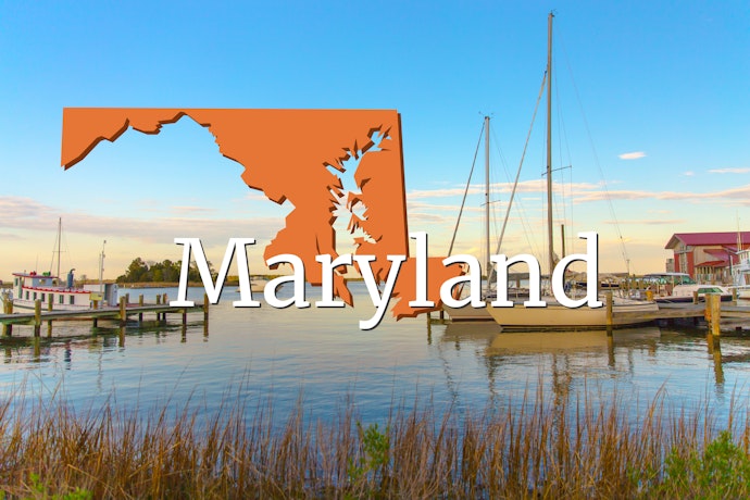 Maryland harbor at sunset
