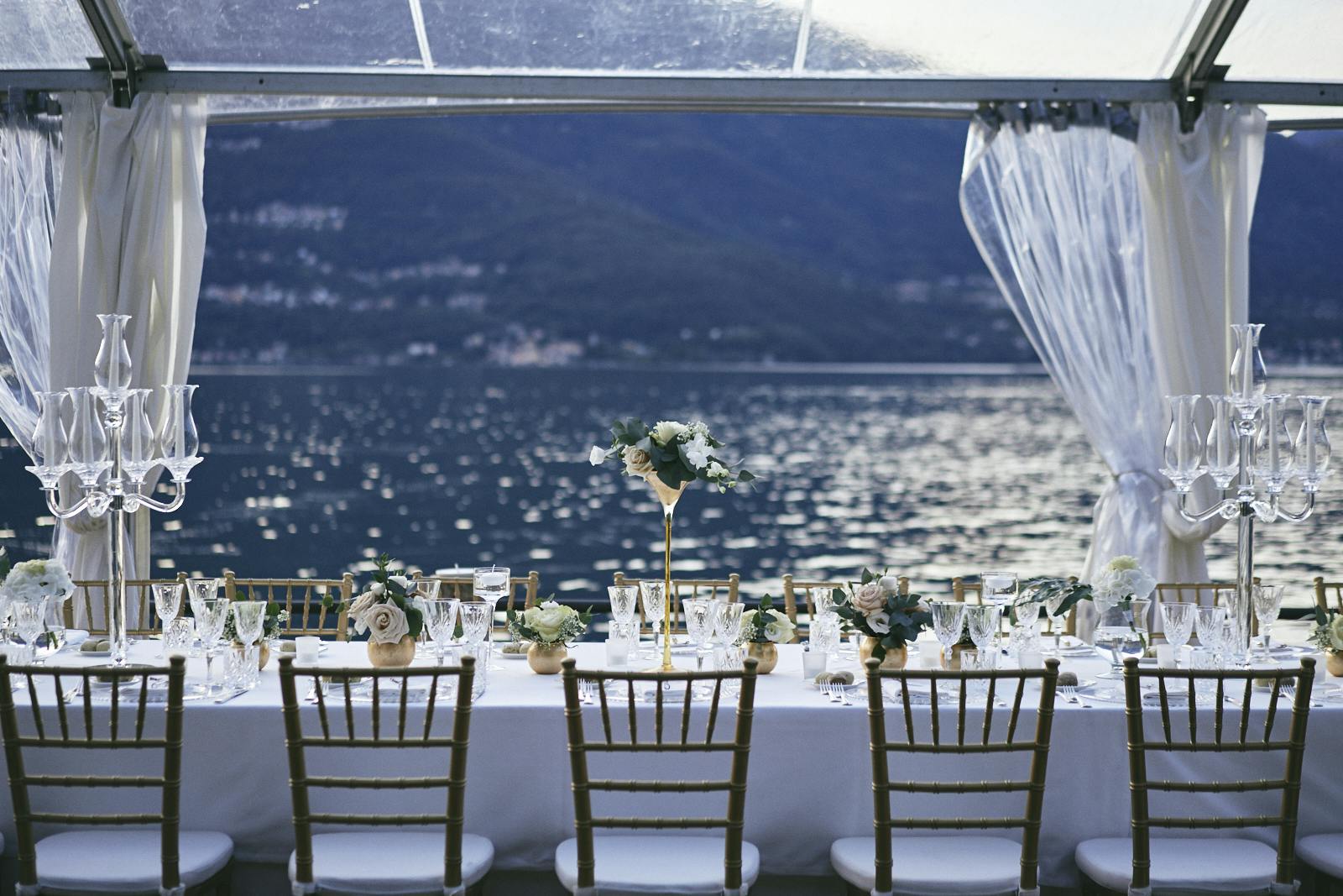 set wedding table in front of an italian like