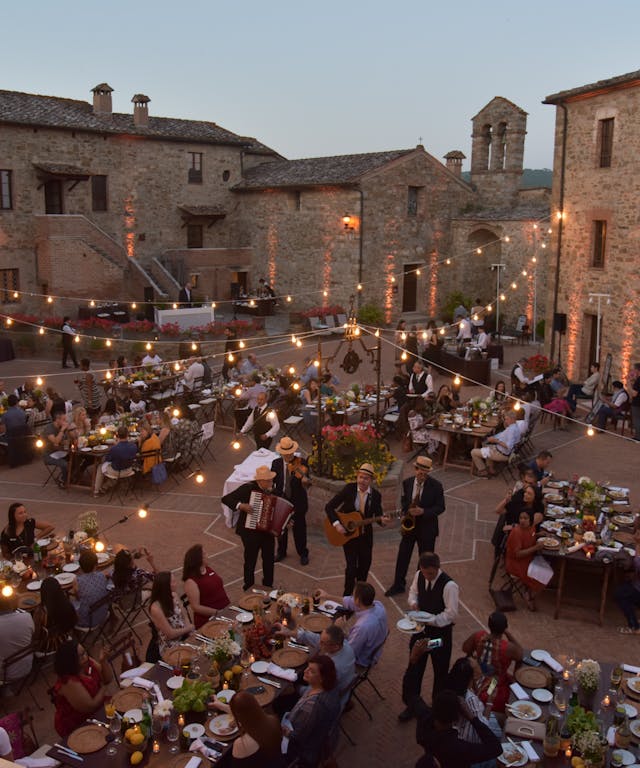 dinner in a Tuscan village