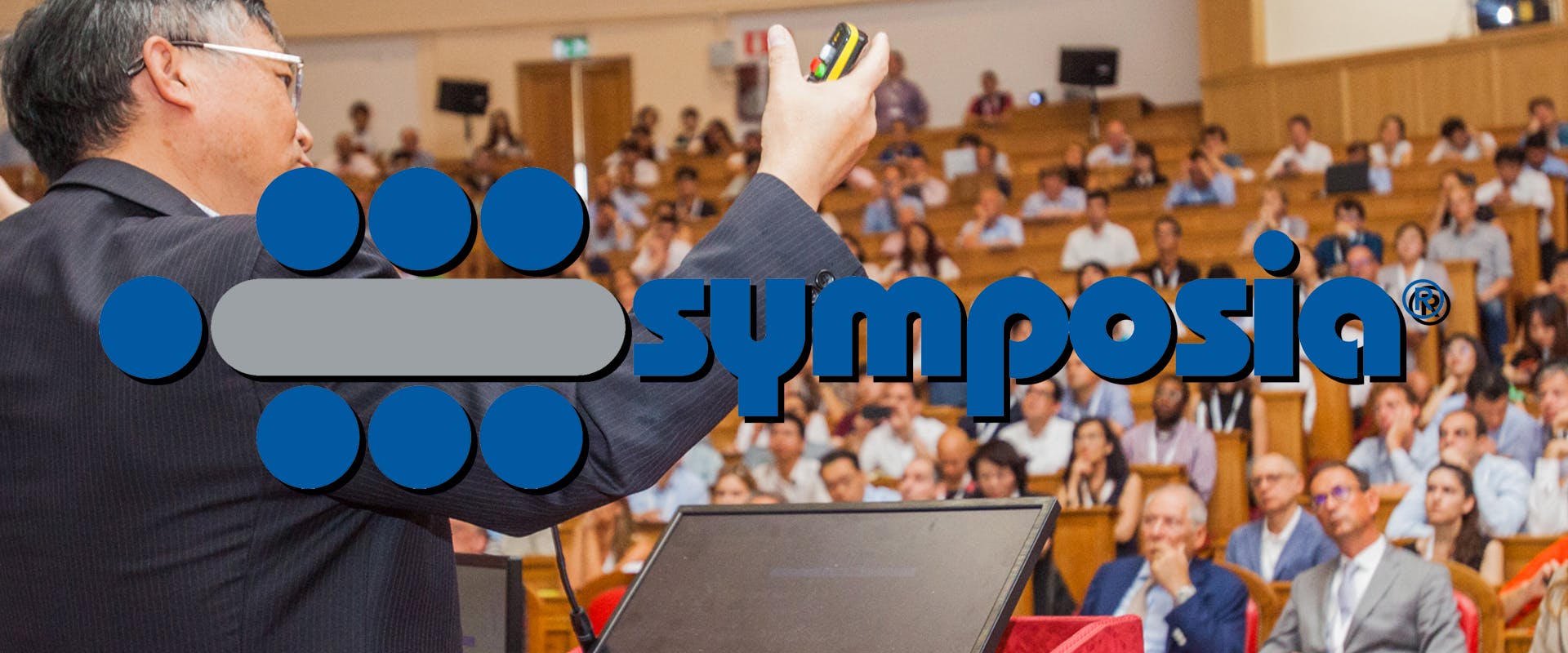 Symposia Business meeting with many people