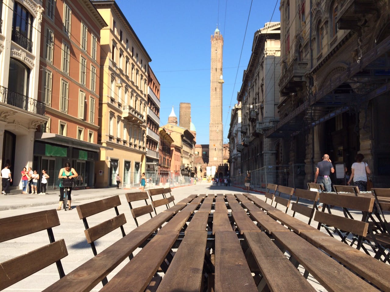 Vista delle due torri, Bologna