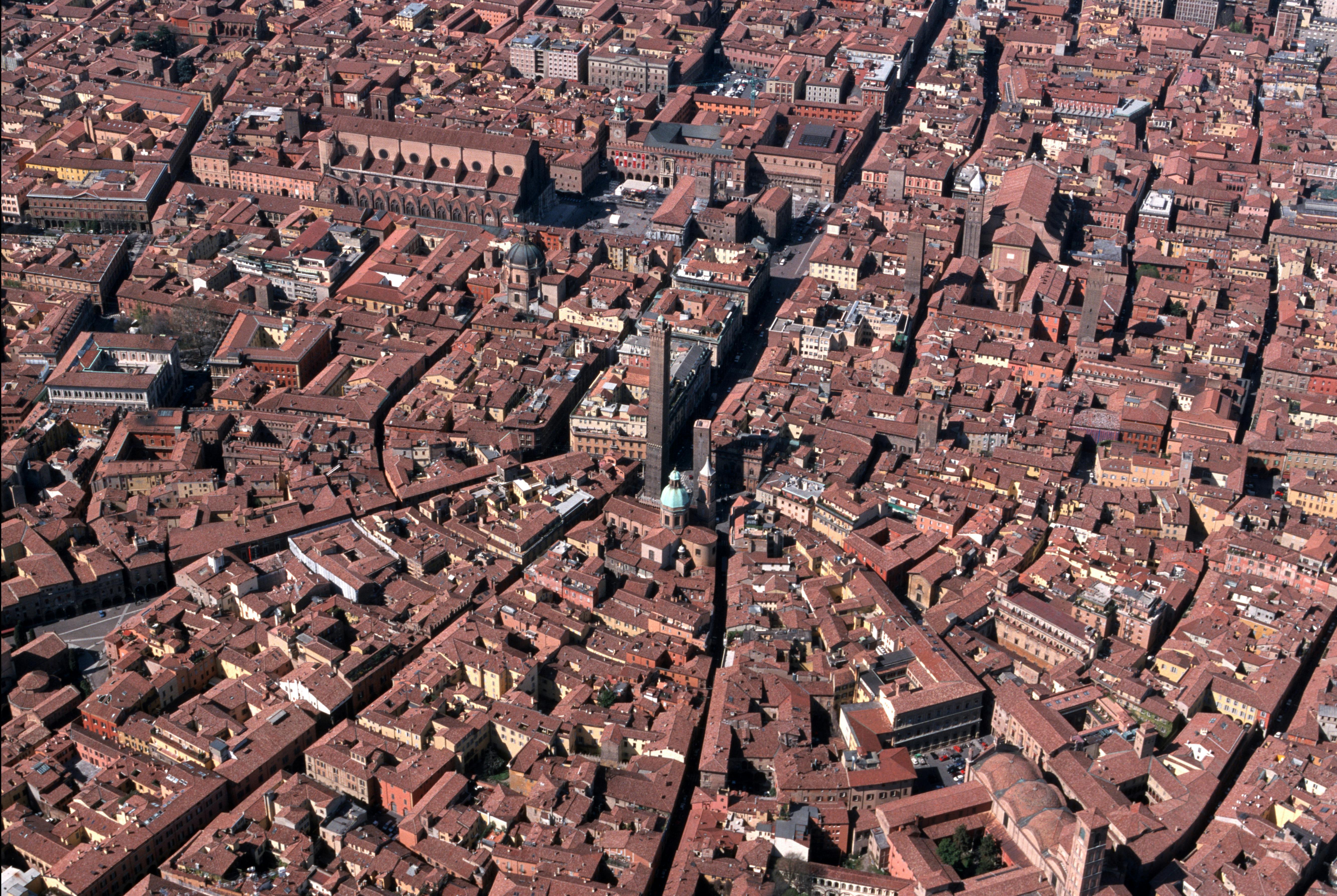 Top view of Bologna city centre