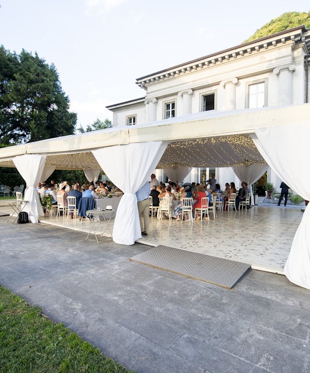Cena di gala in giardino, Villa Geno, Lago di Como