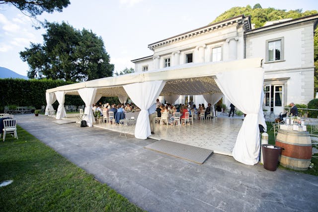 Cena di gala in giardino, Villa Geno, Lago di Como