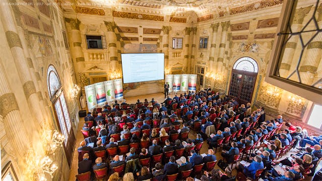 Meeting room with many people, Villa Foscarini Rossi, Padua