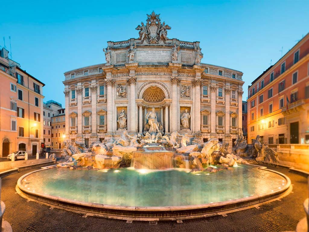 Top view of Trevi Fountain, Rome