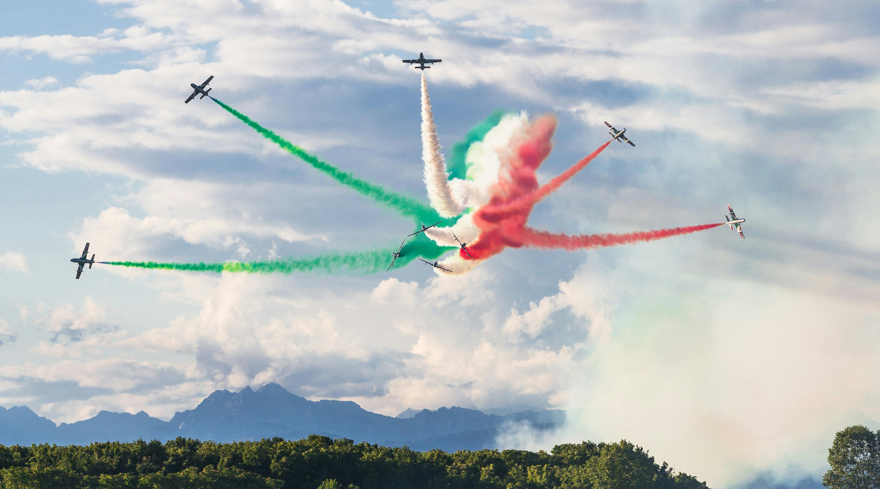 Colorful show with planes