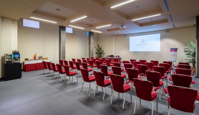 Meeting room-red chairs-hotel