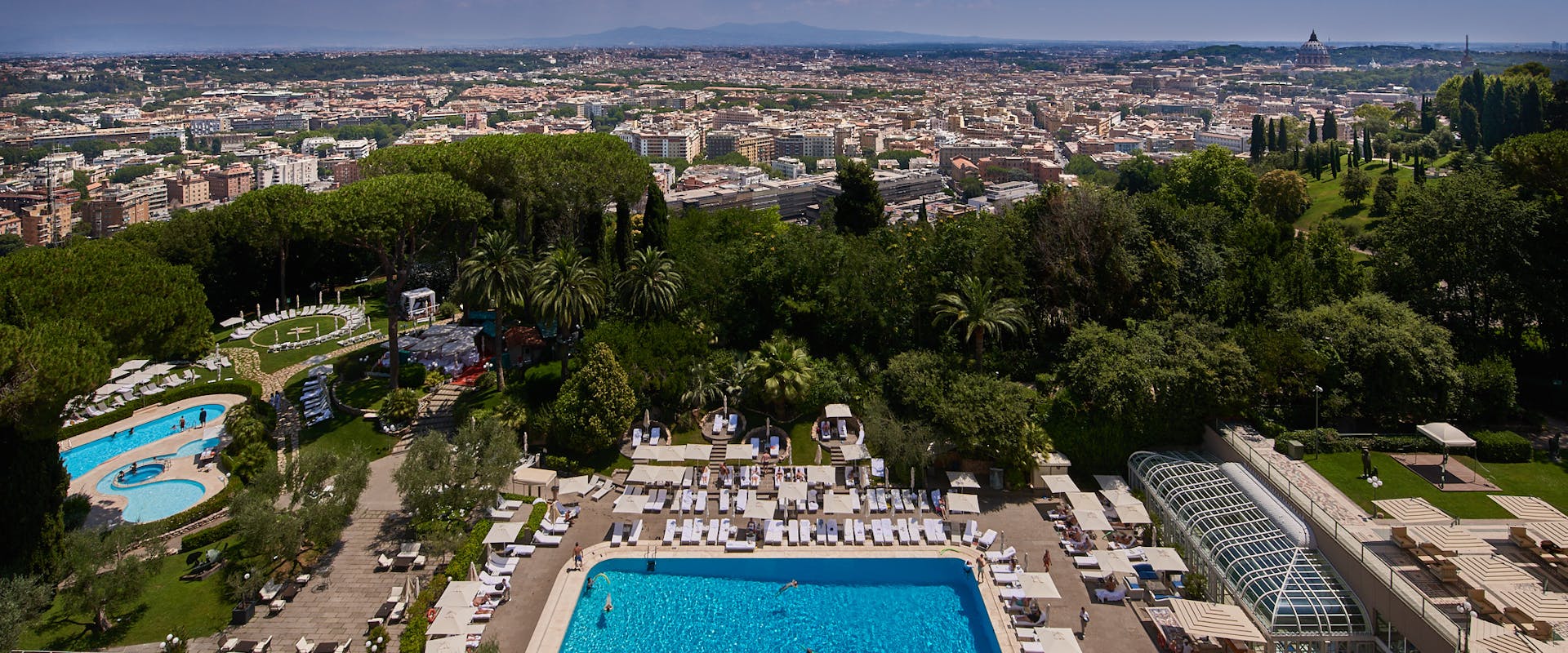 Rome Cavalieri, daytime view over Rome from the rooftop of the hotel