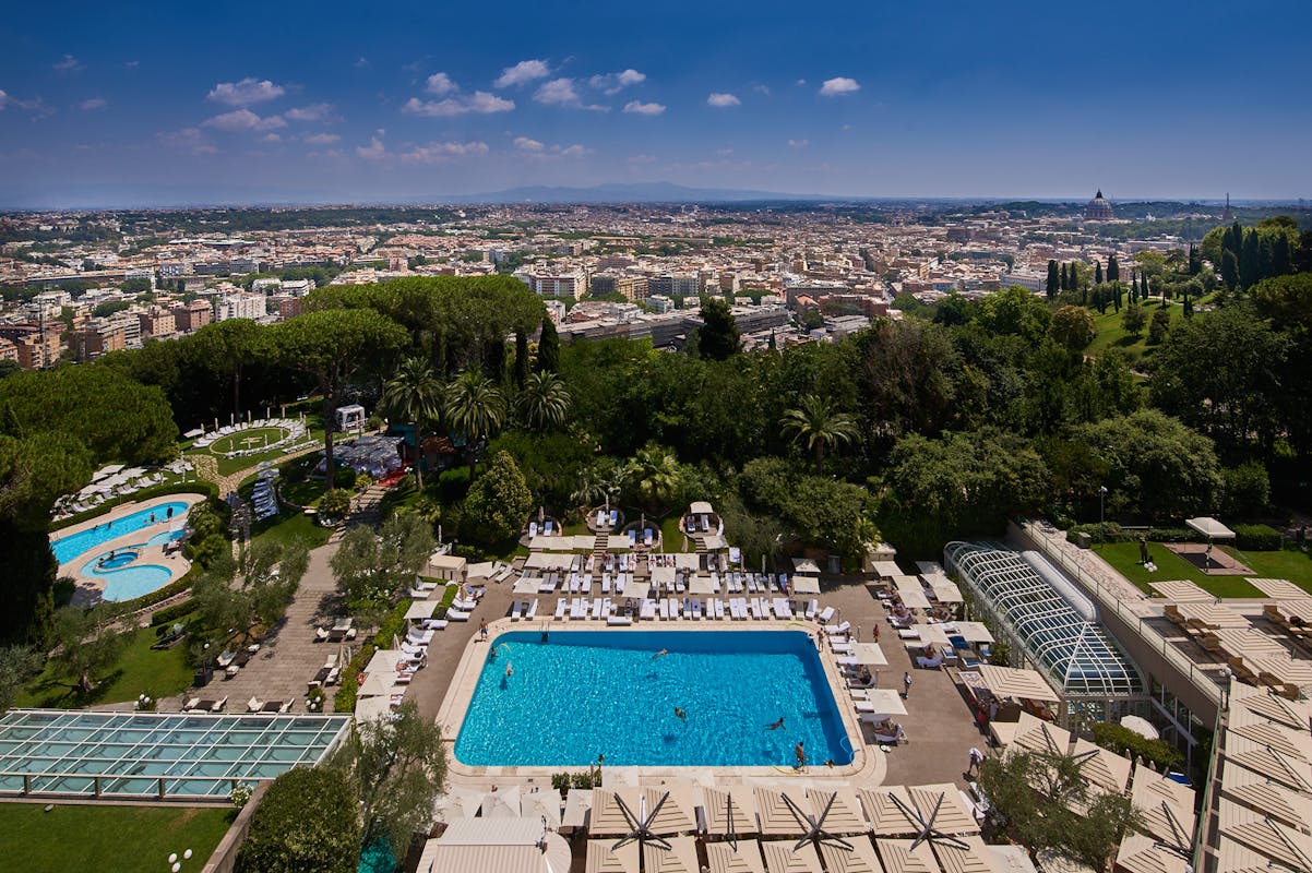 Rome Cavalieri, daytime view over Rome from the rooftop of the hotel
