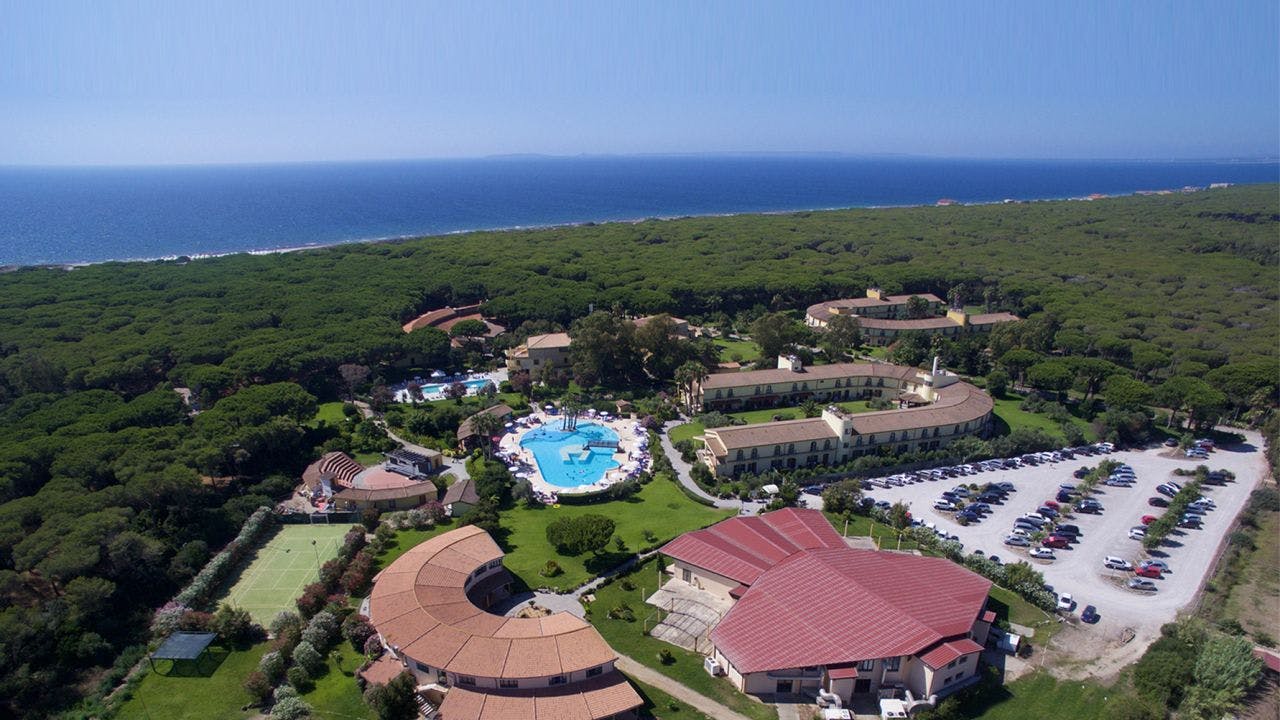 view on the resort and sea