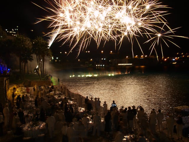 fireworks over the sea