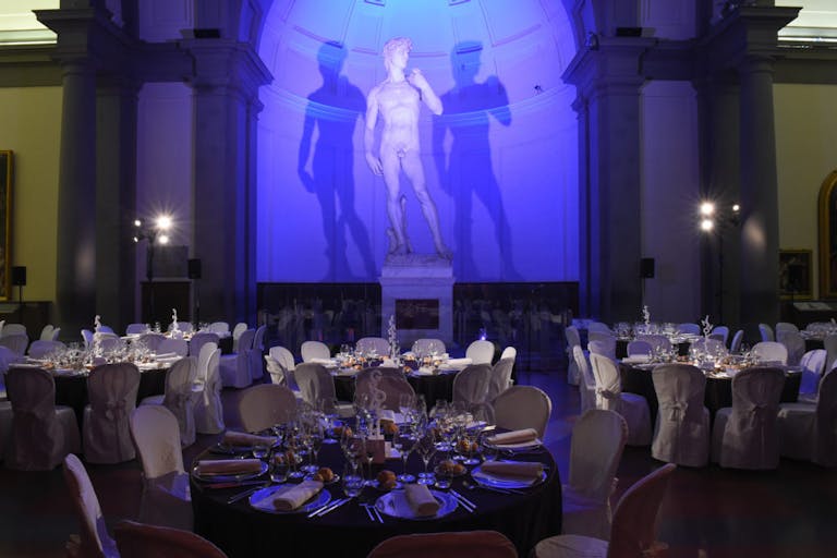 cena di gala davanti al david