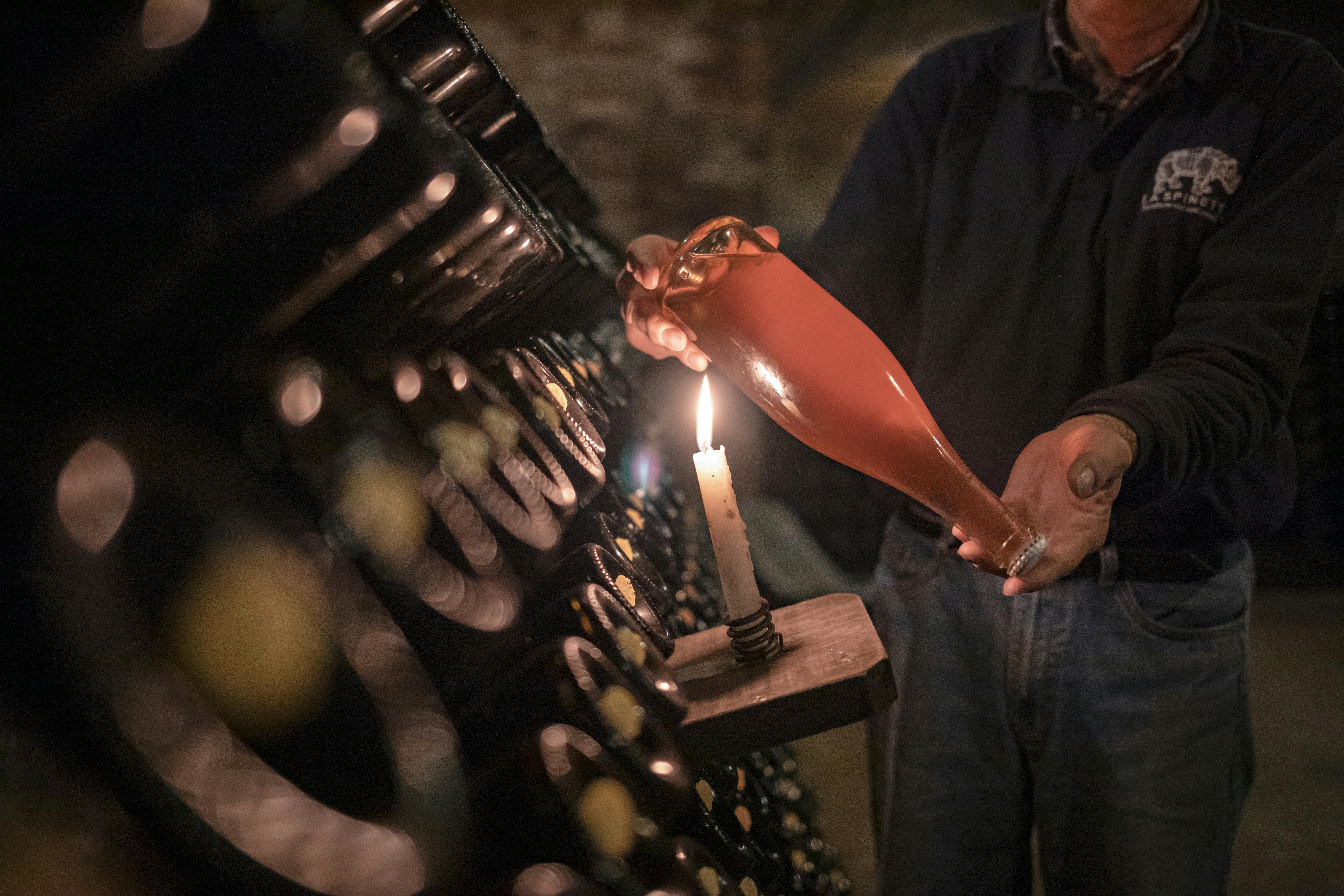 bottle of wine and candle