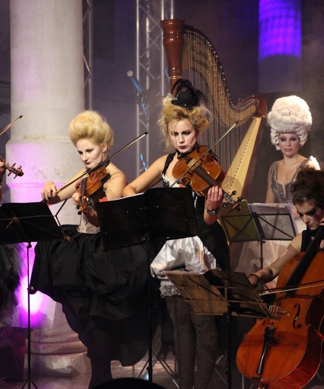 orchestra of women in costume