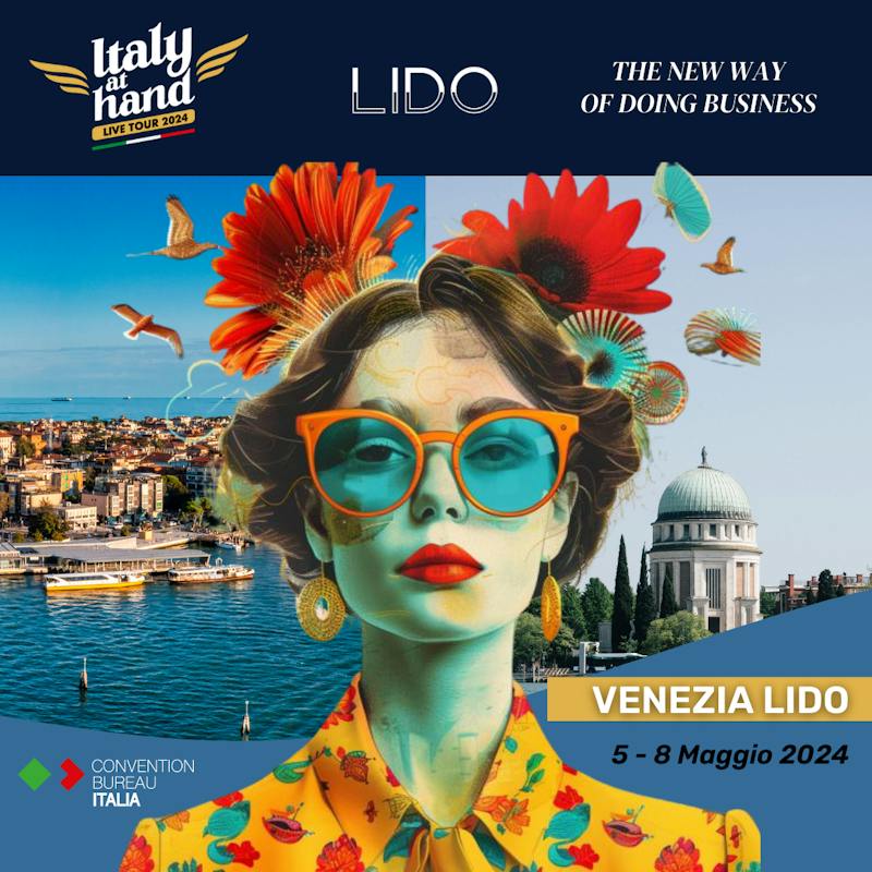 Italy at Hand - Live Tour - Lido di Venezia Event poster of Convention Bureau Italia