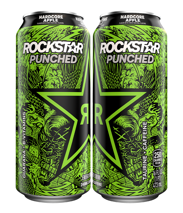 Rockstar Energy Drink Hardcore, Apple, 24 Count