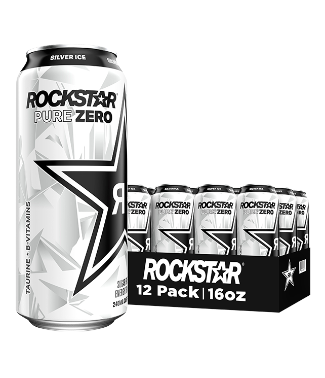  Rockstar Energy Drink, Pure Zero Silver Ice, 12oz