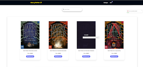 Screenshot of e-commerce project.