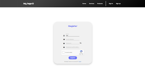 Screenshot of authentication app.