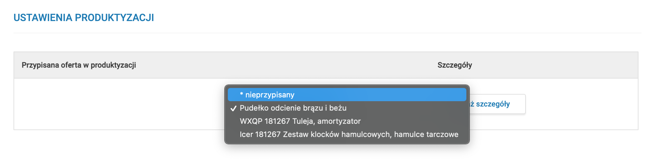 Widok ofert pobranych z katalogu Allegro w IdoSell Shop