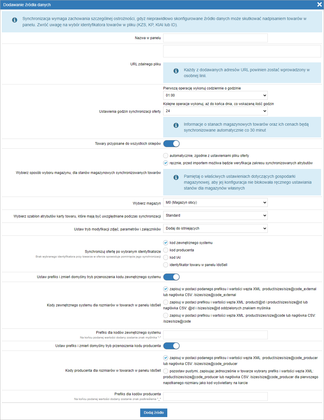 Ustawienia importu 3/3