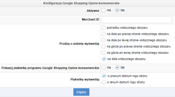 Konfiguracja Google Shopping Opinie konsumenckie
