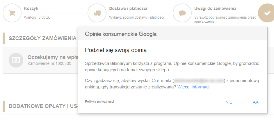 Ankieta Google Shopping Opinie konsumenckie