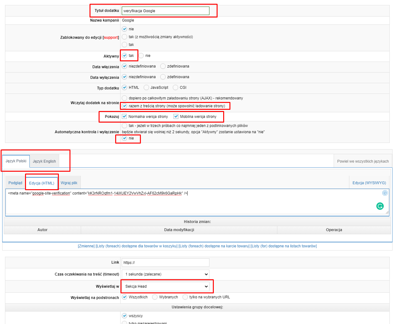 Google Search Console - Konfiguracja dodatku