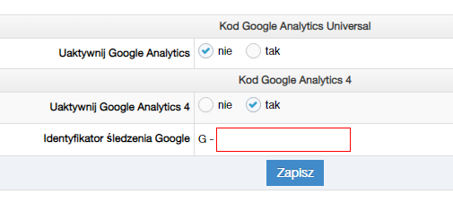 Konfiguracja Google Analytics