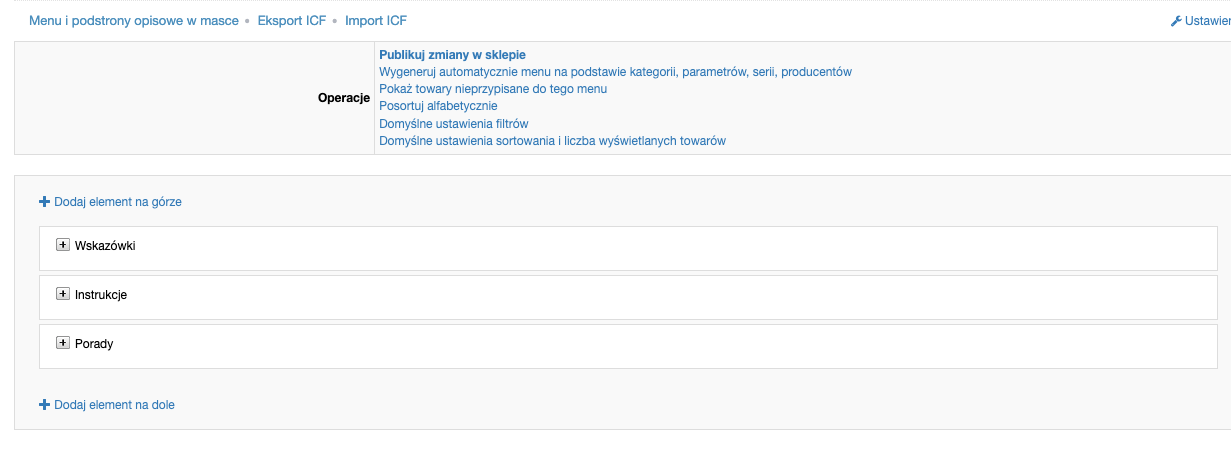 Meu 5 - widok w panelu IdoSell Shop