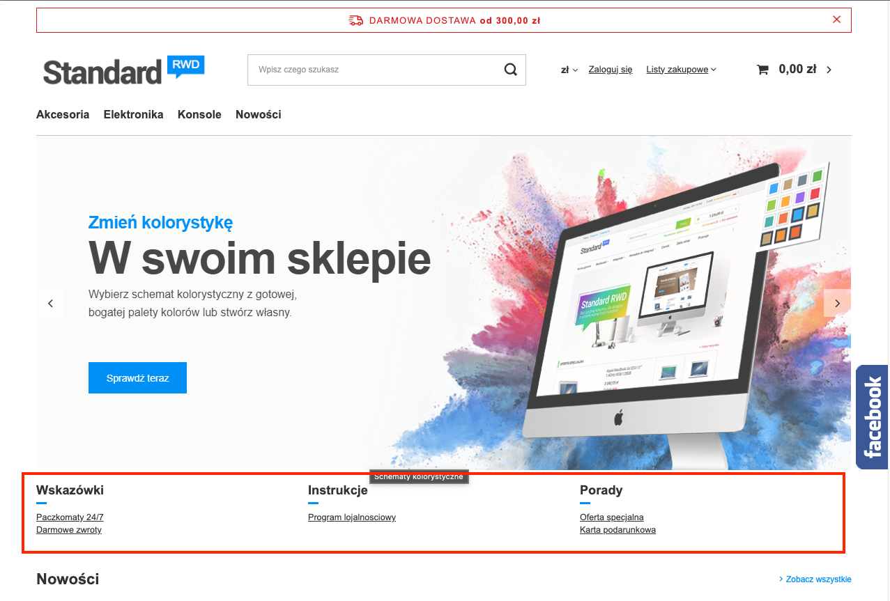 Menu 5 - widok w sklepie