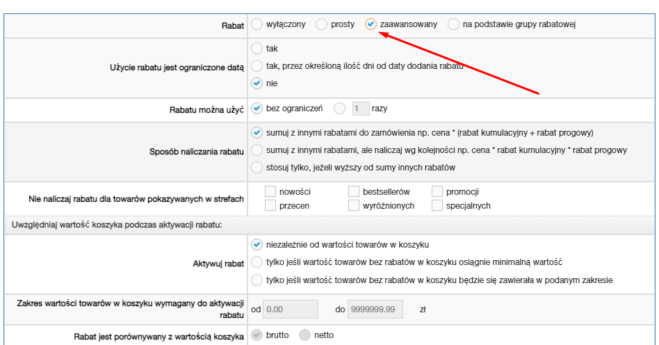 Przypisanie i konfiguracja rabatu zaawansowanego na karcie edycji klienta