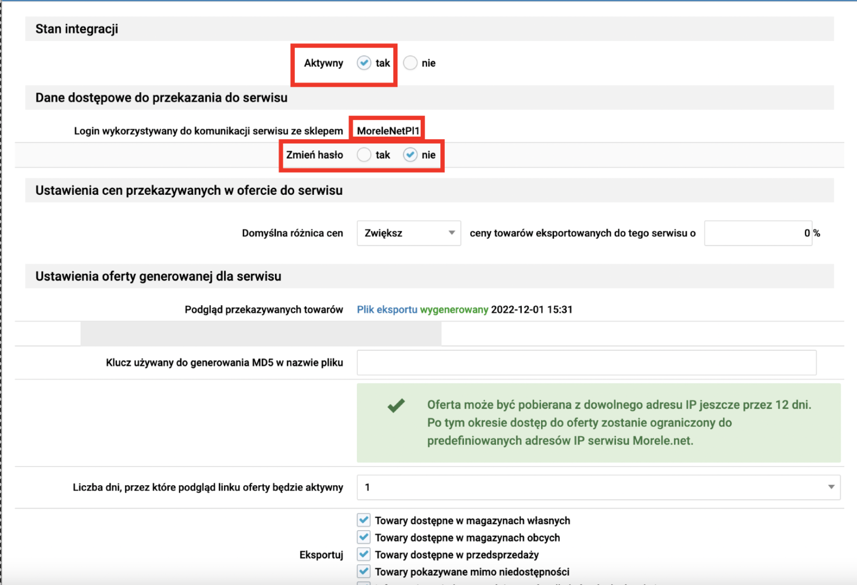 Konfiguracja integracji z morele.net w panelu IdoSell Shop