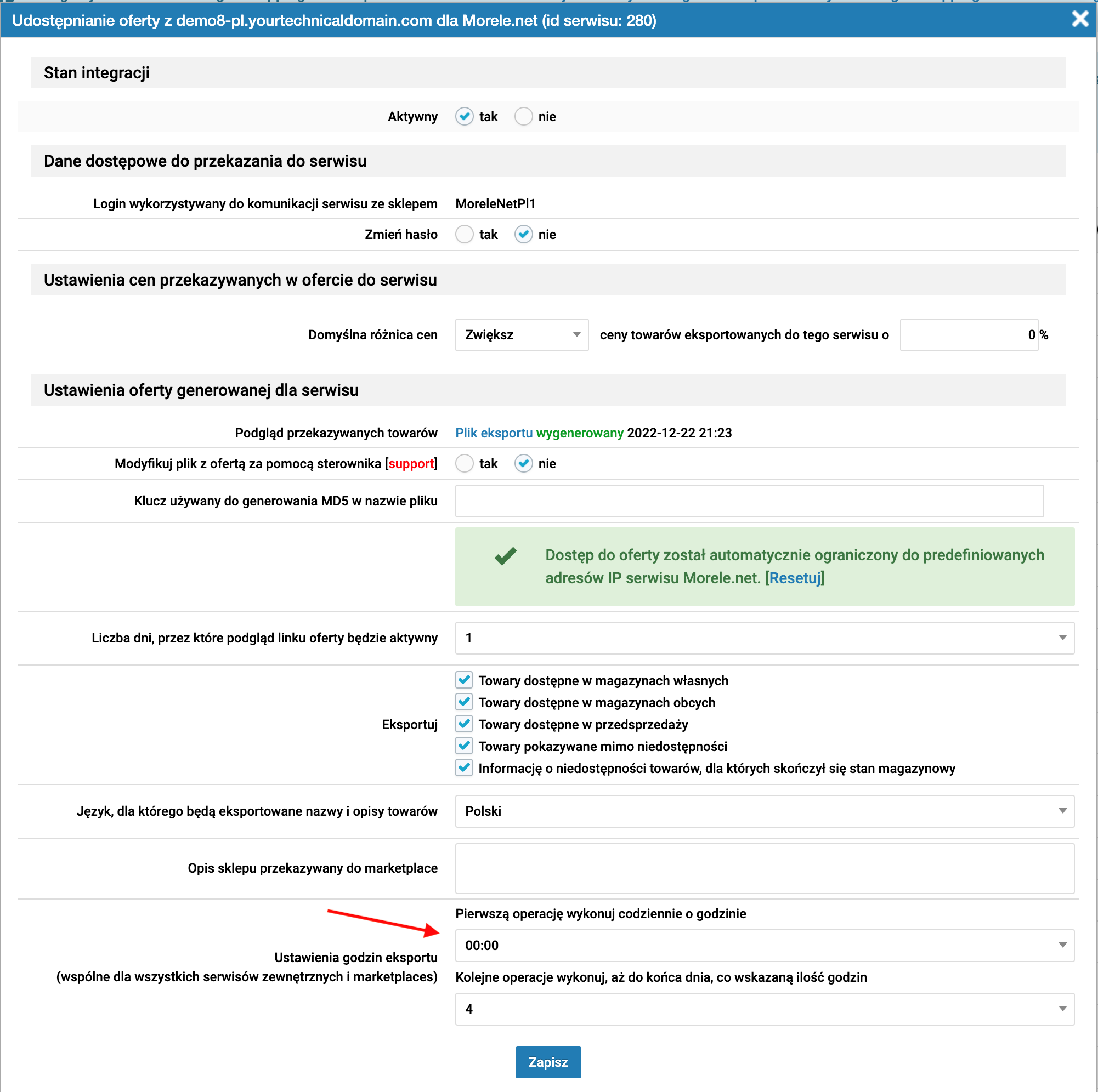 Konfiguracja integracji z morele.net w panelu IdoSell Shop