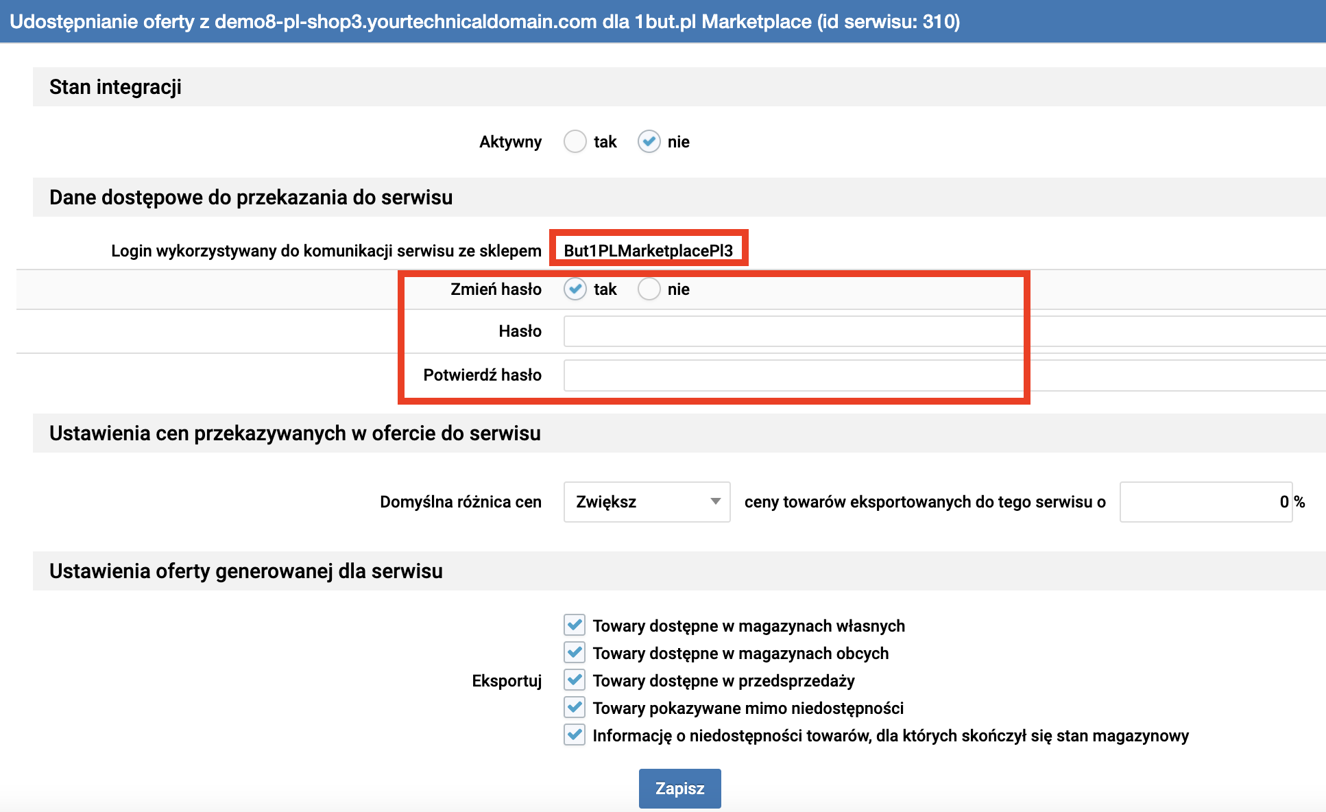 Login i hasło dla TakeMore.net (dawniej 1but.pl)
