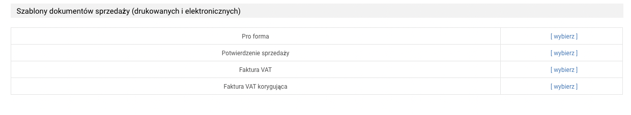 Własne szablony dokumentów sprzedaży