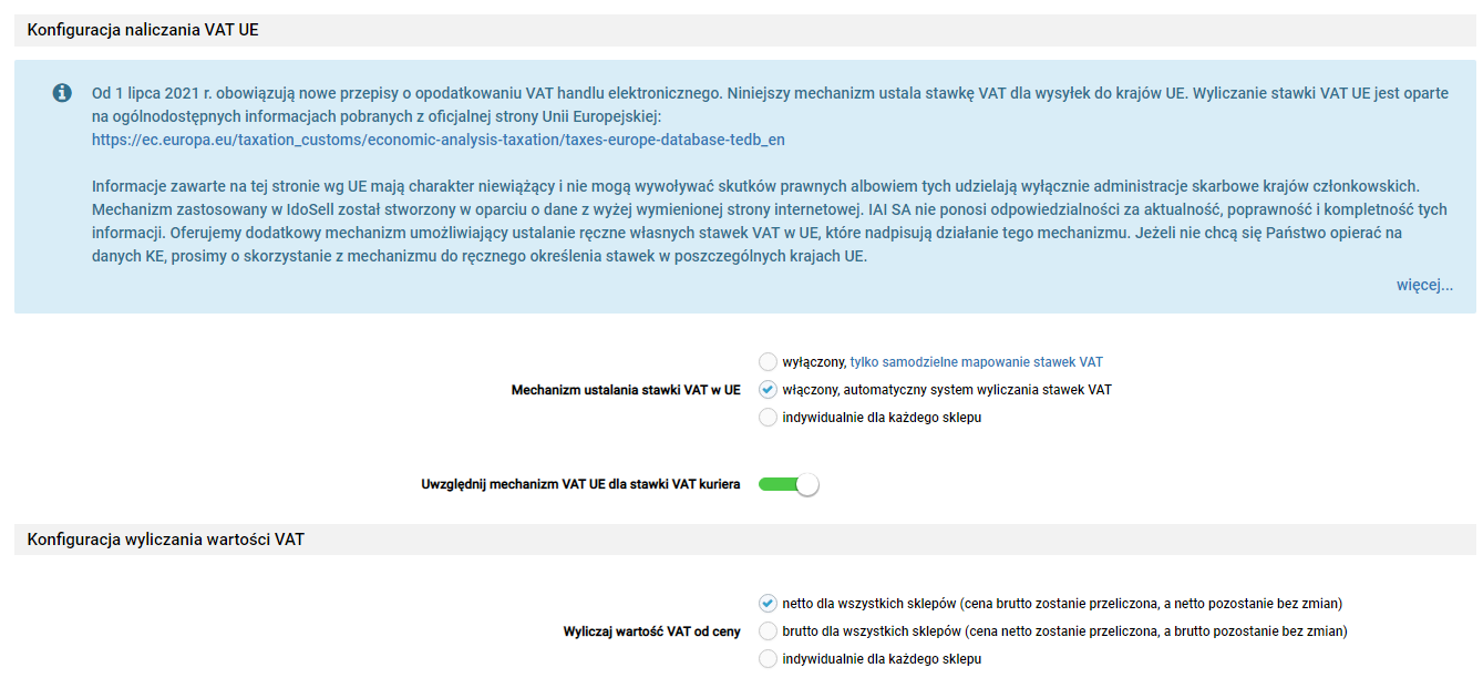 Konfiguracja mechanizmu OSS VAT