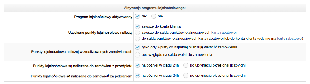 Aktywacja programu lojalnościowego