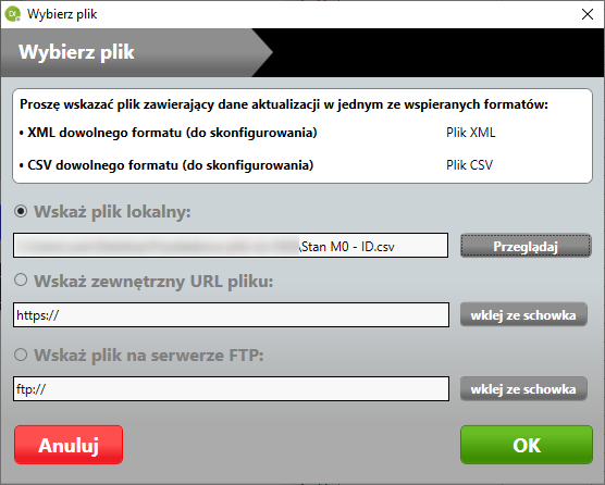 Przykładowa aktualizacja towarów - Downloader