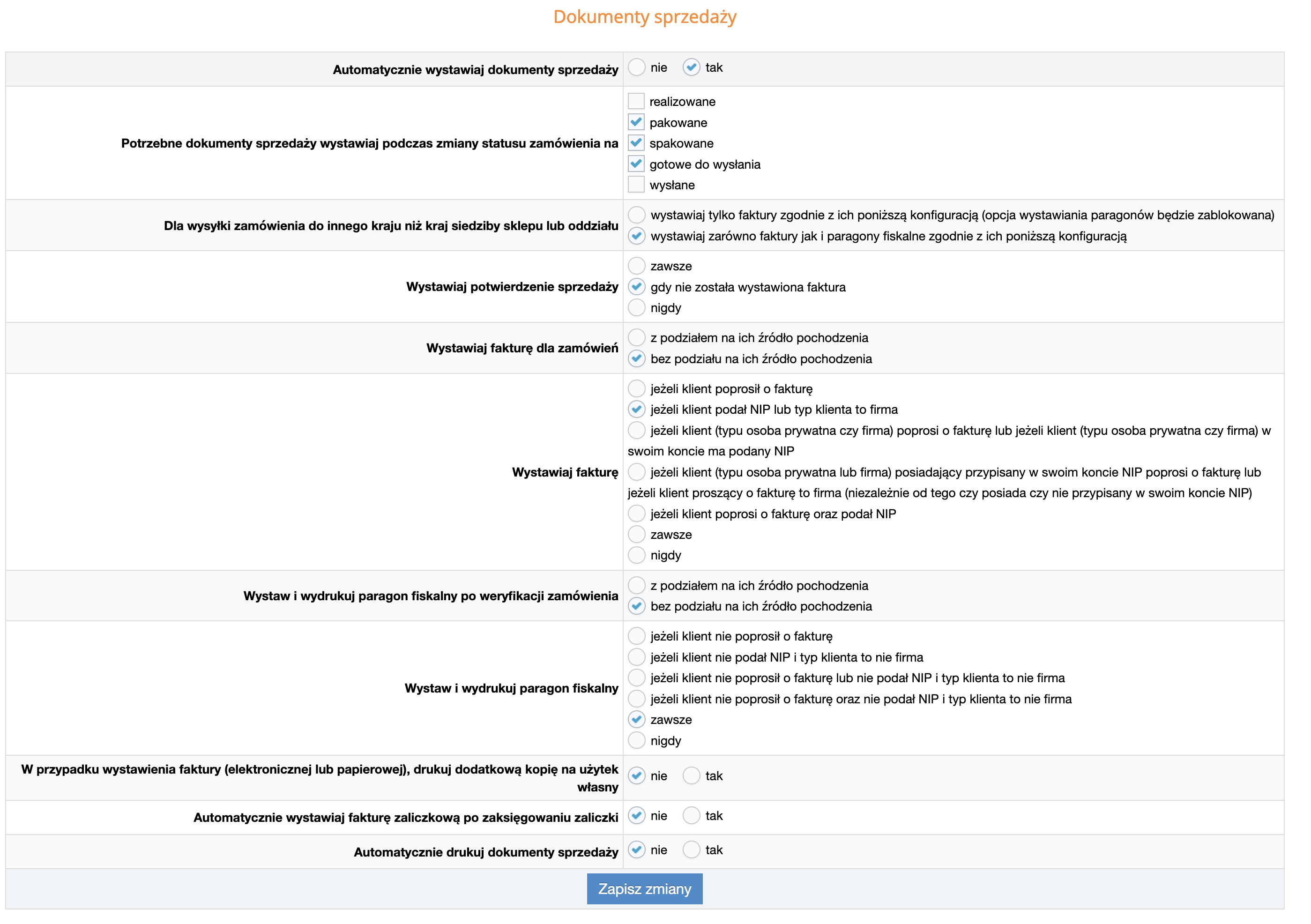 Automatyzacja wystawiania dokumentów sprzedaży