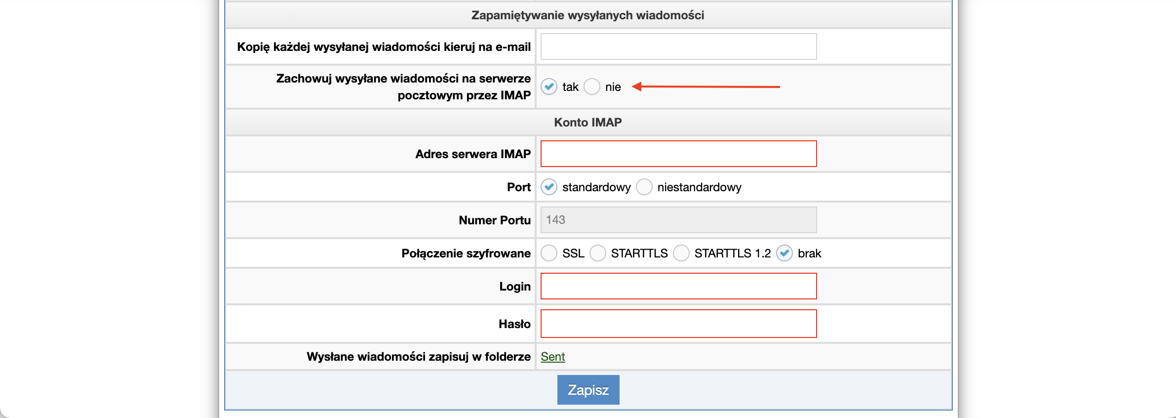Konfiguracja skrzynek e-mail przez IMAP